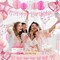 Pink Bow Party Decorations, 47 Pcs Coquette Birthday Party Decorations, Pre-Strung Happy Birthday Banner Bow Garland for Girls Birthday Baby Shower Bridal Shower Bachelorette Party Decor
